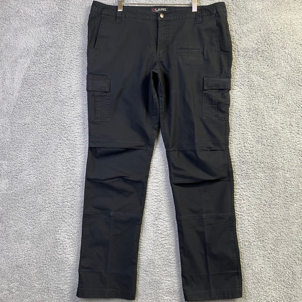 LAPG Stretch Ops Tactical Pants Women 18 Long Black Cargo Ripstop PT-WS2001
